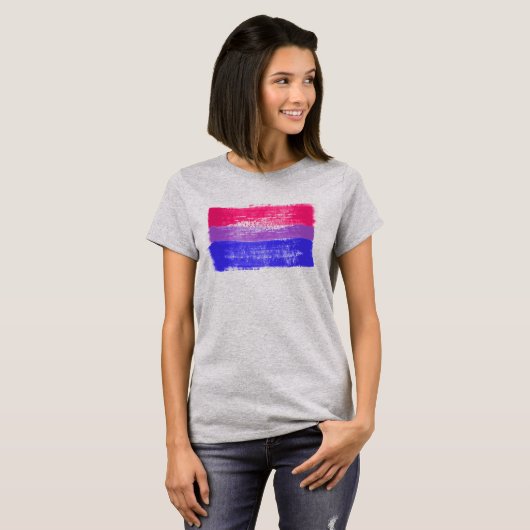 Geschilderd Biseksueel Pride T-shirt (Voorkant volledig)