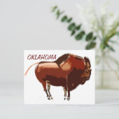 geschilderd bison Oklahoma briefkaart (Staand voorkant)