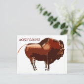 geschilderd bizon briefkaart North Dakota (Staand voorkant)