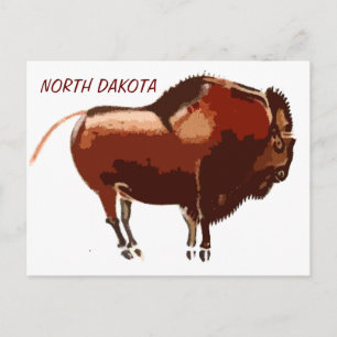 geschilderd bizon briefkaart North Dakota