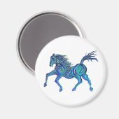 Geschilderd Blauw Paard Magneet (Voorkant / Achterkant)