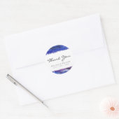 geschilderd blauwe bruiloft dank u ronde sticker (Envelop)