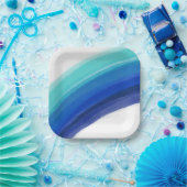 Geschilderd Blauwe Regenboog Verjaardag Papieren Bordje (Feest)