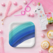 Geschilderd Blauwe Regenboog Verjaardag Papieren Bordje (Feest)