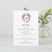 Geschilderd Bloem Calligrafie Monogram Wapen Elega Menu (Staand voorkant)