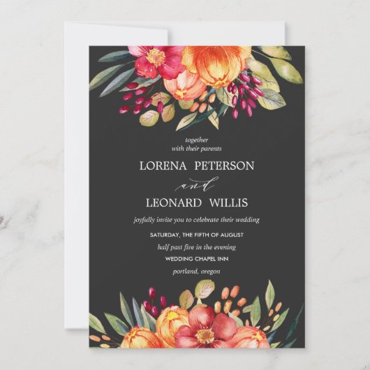 Geschilderd Bloem Modern ELEGANT Rustiek Sinaasapp Kaart (Voorkant)