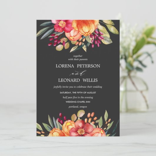 Geschilderd Bloem Modern ELEGANT Rustiek Sinaasapp Kaart (Staand voorkant)