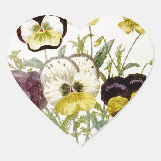 Geschilderd  bloemenboeket Script 4 Hart Sticker (Voorkant)