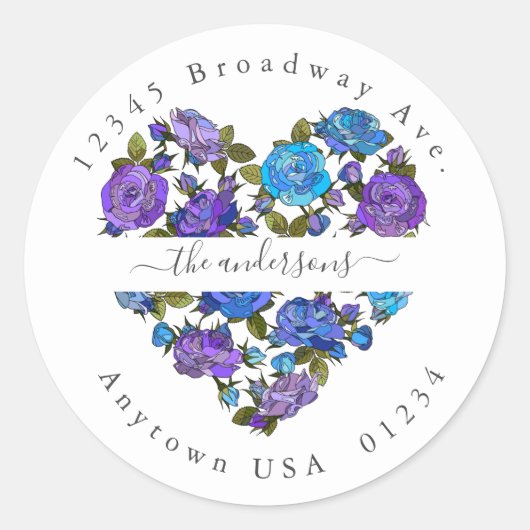 Geschilderd bloemenhart; retour adres envelop afdi ronde sticker (Voorkant)