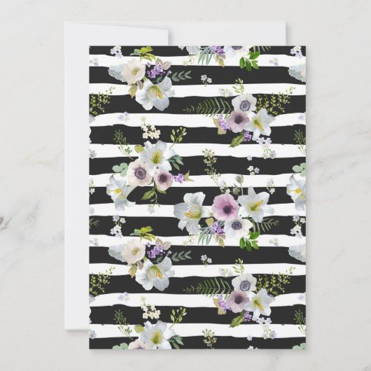 Geschilderd bloemig gestreept patroon | Dank u Bedankkaart (Achterkant)