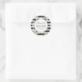 Geschilderd bloemig gestreept patroon | Dank u Ronde Sticker (Tas)