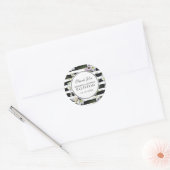 Geschilderd bloemig gestreept patroon | Dank u Ronde Sticker (Envelop)