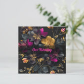 Geschilderd boeket bruiloft uitnodiging (Staand voorkant)