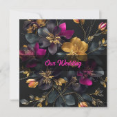 Geschilderd boeket bruiloft uitnodiging (Voorkant)