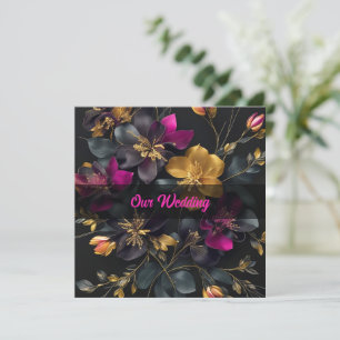 Geschilderd boeket bruiloft uitnodiging