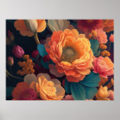 Geschilderd boeket van bloemen vet 4:3 poster (Voorkant)