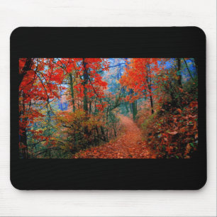 Geschilderd bos herfst vlam aquarel cadeaus muismat