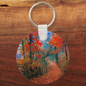 Geschilderd bos herfst vlam aquarel cadeaus sleutelhanger (Voorkant)