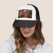 Geschilderd bos herfst vlam aquarel cadeaus trucker pet (In situ)