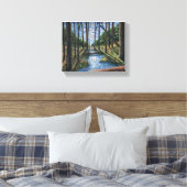 Geschilderd bos met Stroom Canvas Afdruk (Insitu (Slaapkamer))