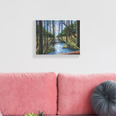 Geschilderd bos met Stroom Canvas Afdruk (Insitu (Woonkamer))