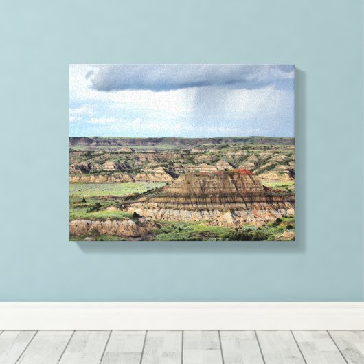 Geschilderd Canyon in de Bandlands van North Dakot Canvas Afdruk (Insitu (Houten vloer))