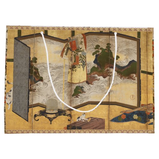 Geschilderd Coromandel veranderend scherm Groot Cadeauzakje (Achterkant)