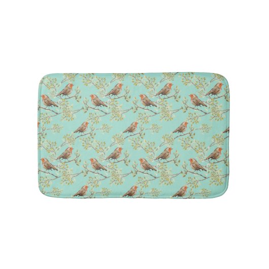  geschilderd Europees Robin vogelpatroon Badmat (Voorkant)