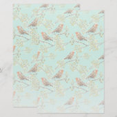 geschilderd Europees Robin vogelpatroon Briefpapier (Voorkant / Achterkant)