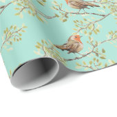  geschilderd Europees Robin vogelpatroon Cadeaupapier (Rol Hoek)