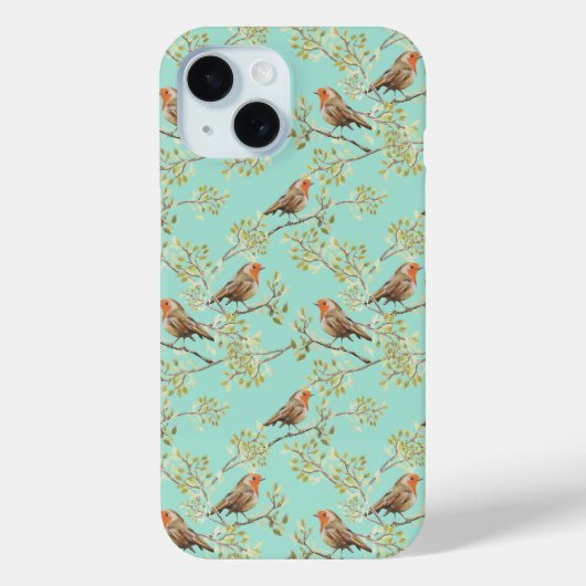geschilderd Europees Robin vogelpatroon Case-Mate iPhone Case (Achterkant)