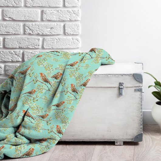  geschilderd Europees Robin vogelpatroon Fleece Deken