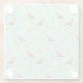  geschilderd Europees Robin vogelpatroon Glazen Onderzetter (Achterkant)