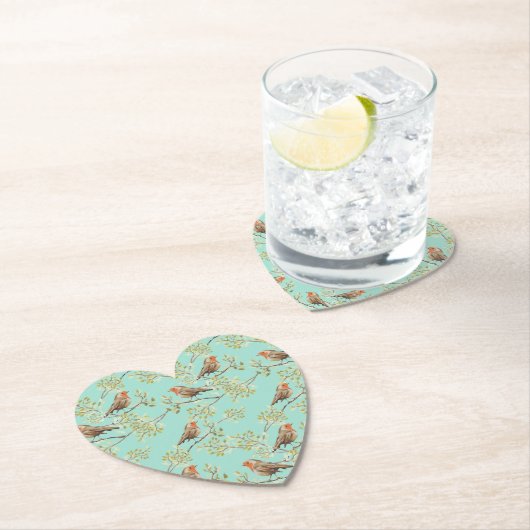  geschilderd Europees Robin vogelpatroon Kartonnen Onderzetters (Insitu)