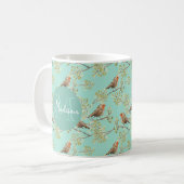 geschilderd Europees Robin vogelpatroon Koffiemok (Voorkant links)