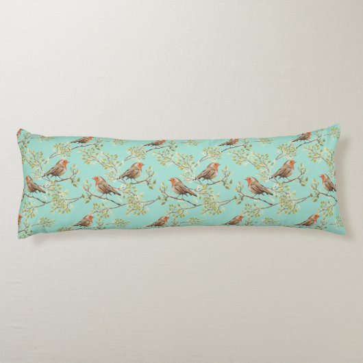  geschilderd Europees Robin vogelpatroon Lichaamskussen (Achterkant)