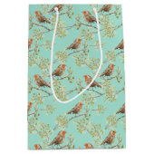 geschilderd Europees Robin vogelpatroon Medium Cadeauzakje (Voorkant)