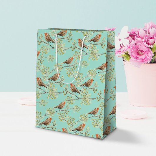 geschilderd Europees Robin vogelpatroon Medium Cadeauzakje