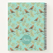  geschilderd Europees Robin vogelpatroon Notitieboek (Achterkant)