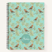  geschilderd Europees Robin vogelpatroon Notitieboek (Voorkant)