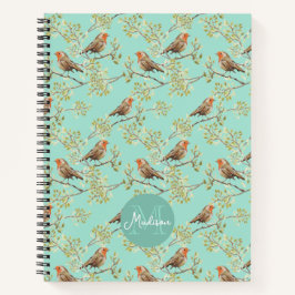  geschilderd Europees Robin vogelpatroon Notitieboek
