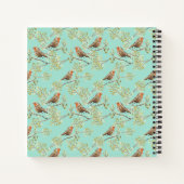  geschilderd Europees Robin vogelpatroon Notitieboek (Achterkant)