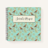  geschilderd Europees Robin vogelpatroon Notitieboek (Voorkant)