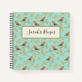  geschilderd Europees Robin vogelpatroon Notitieboek