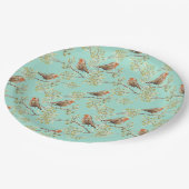  geschilderd Europees Robin vogelpatroon Papieren Bordje (Gekanteld)