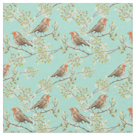  geschilderd Europees Robin vogelpatroon Stof