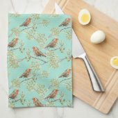  geschilderd Europees Robin vogelpatroon Theedoek (Quarter Fold)