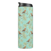 geschilderd Europees Robin vogelpatroon Thermosbeker (Geroteerd rechts)