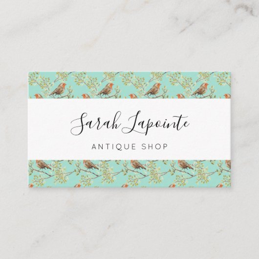  geschilderd Europees Robin vogelpatroon Visitekaartje (Voorkant)