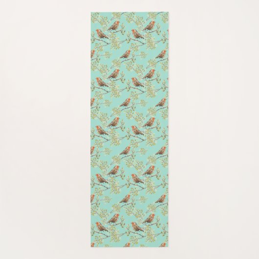  geschilderd Europees Robin vogelpatroon Yogamat (Achterkant)